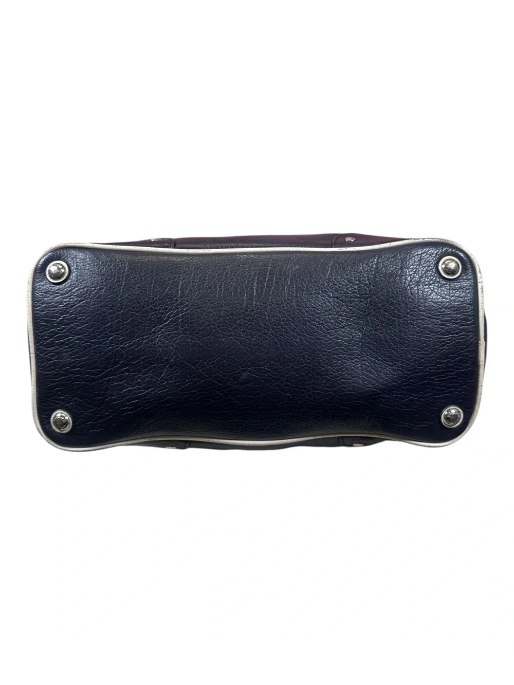 Coach Mickie Spectator Satchel Chalk and Navy Blue